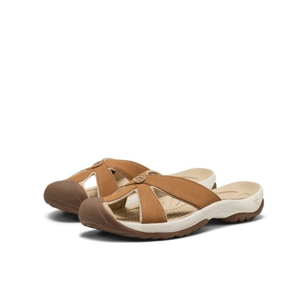 Women's Bali Leather Slide Sandal  |  Chipmunk/Birch