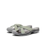 Women's Bali Leather Slide Sandal  |  Lily Pad/Steel Grey